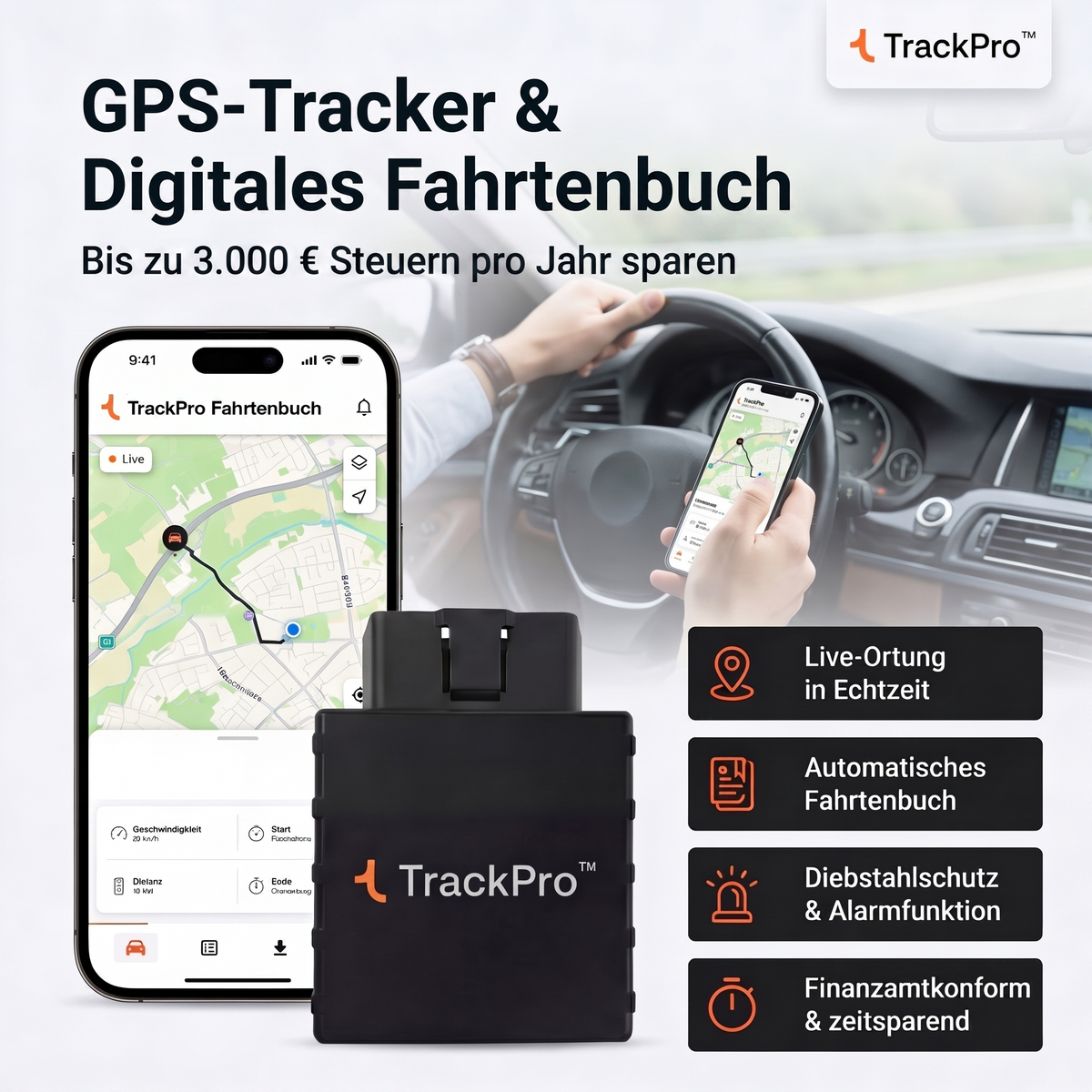 Elektronisches Fahrtenbuch – finanzamtkonform & automatisch