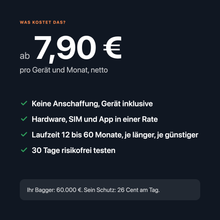 Miete ab 7,90 € pro Gerät und Monat, keine Anschaffung