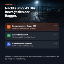 Bewegungsalarm nachts um 2:41 Uhr, Diebstahl-Alarmkette